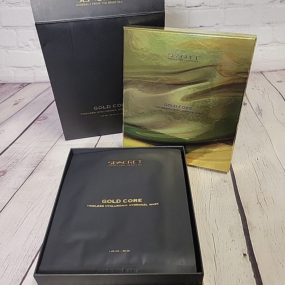 Seacret Gold Core Timeless Hyaluronic Hydrogel Sheet Mask 24K Gold Facial Toning